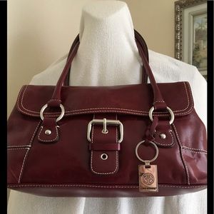 Gianni Bernini Leather Bag in EUC Deep wine red